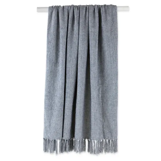 Kirkland's Home Demin Chenille Fringe Throw- Blankets & Throws