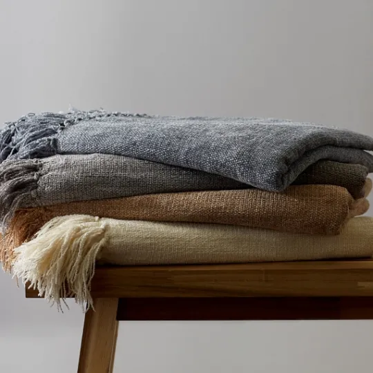 Kirkland's Home Demin Chenille Fringe Throw- Blankets & Throws