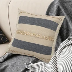 Kirkland's Home Denim Blue Braided Stripe Throw Pillow, 24 In.- Pillows