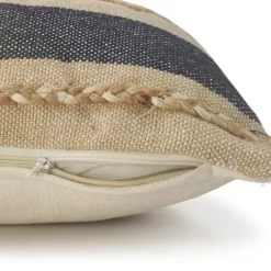 Kirkland's Home Denim Blue Braided Stripe Lumbar Pillow- Pillows