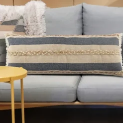 Kirkland's Home Denim Blue Braided Stripe Lumbar Pillow- Pillows