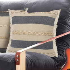 Kirkland's Home Denim Blue Braided Stripe Throw Pillow, 20 In.- Pillows