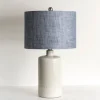Kirkland's Home Denim Shade Ribbed Table Lamp- Table Lamps
