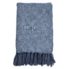 Kirkland's Home Denim With Fringe Throw Blanket- Blankets & Throws