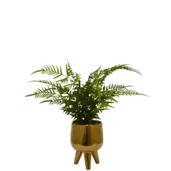 Kirkland's Home Desktop Palm Plant In Gold Planter- Arrangements & Greenery