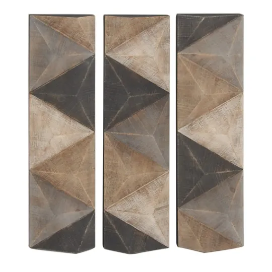 Kirkland's Home Devin Dimensional Wood Plaques, Set Of 3- Wall Plaques