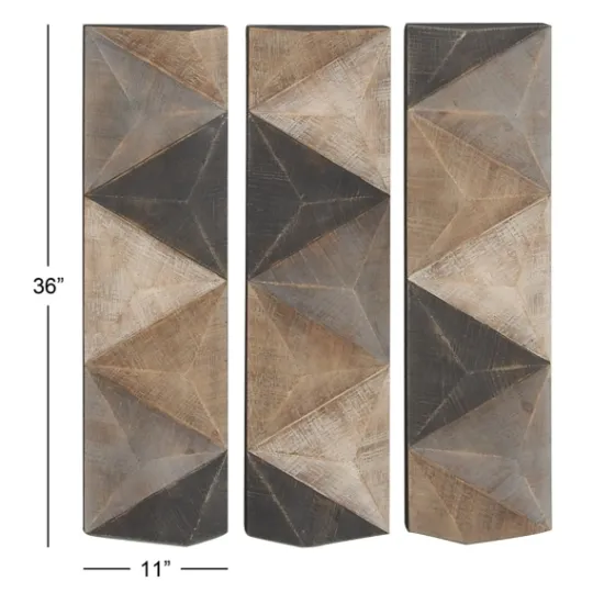 Kirkland's Home Devin Dimensional Wood Plaques, Set Of 3- Wall Plaques