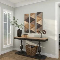 Kirkland's Home Devin Dimensional Wood Plaques, Set Of 3- Wall Plaques