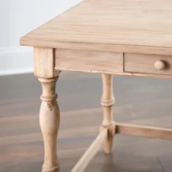 Kirkland's Home Diane Spindle Leg Blond Wood Desk- Office Furniture