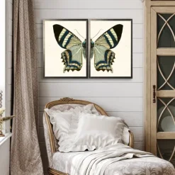 Kirkland's Home Diptych Butterfly Framed Art Print, Set Of 2- Framed Art