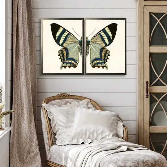 Kirkland's Home Diptych Butterfly Framed Art Print, Set Of 2- Framed Art