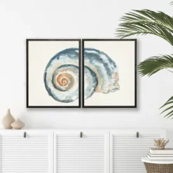 Kirkland's Home Diptych Shell Framed Art Print, Set Of 2- Framed Art