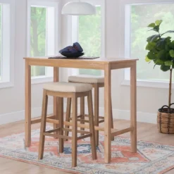 Kirkland's Home Distressed Acacia Brown Wood Bar Table- Dining Tables