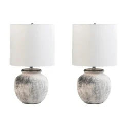 Kirkland's Home Distressed And Gray Ceramic Table Lamp- Table Lamps