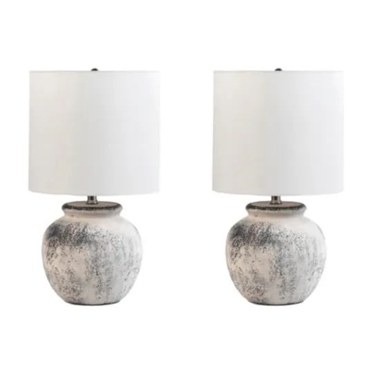 Kirkland's Home Distressed And Gray Ceramic Table Lamp- Table Lamps