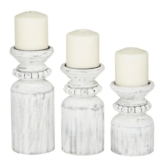 Kirkland's Home Distressed Beaded Candle Holders, Set Of 3- Candle Holders