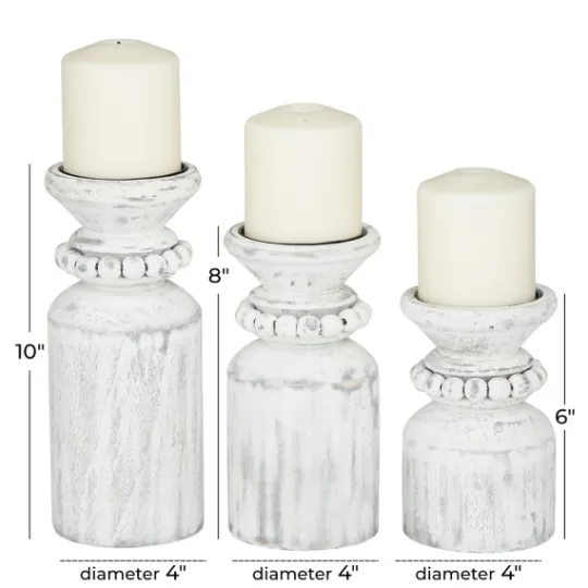 Kirkland's Home Distressed Beaded Candle Holders, Set Of 3- Candle Holders