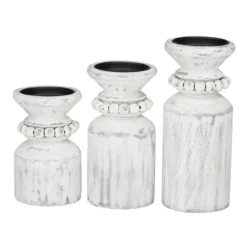 Kirkland's Home Distressed Beaded Candle Holders, Set Of 3- Candle Holders