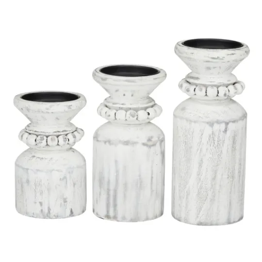 Kirkland's Home Distressed Beaded Candle Holders, Set Of 3- Candle Holders