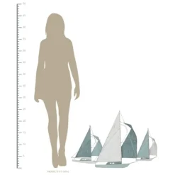 Kirkland's Home Distressed Blue Sailboats Wall Sculpture- Wall Plaques