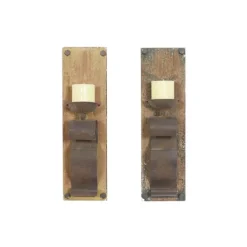 Kirkland's Home Distressed Brown Wood Wall Sconces, Set Of 2- Sconces