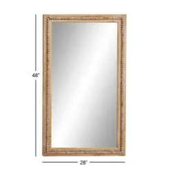 Kirkland's Home Distressed Brown Wooden Frame Wall Mirror- Decorative Mirrors