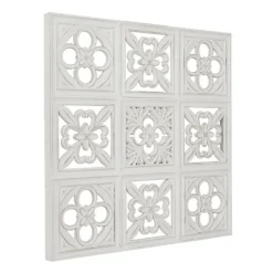Kirkland's Home Distressed Carved Wood Floral Wall Plaque- Wall Plaques