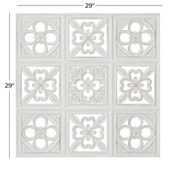 Kirkland's Home Distressed Carved Wood Floral Wall Plaque- Wall Plaques