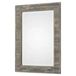 Kirkland's Home Distressed Charcoal Wooden Wall Mirror- Decorative Mirrors