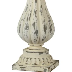 Kirkland's Home Distressed Cream Resin Table Lamps, Set Of 2- Table Lamps