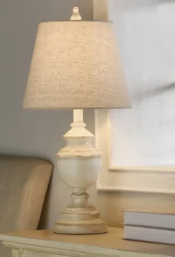 Kirkland's Home Distressed Cream Table Lamp- Table Lamps