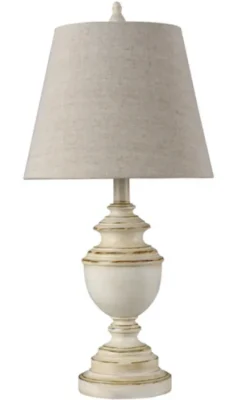 Kirkland's Home Distressed Cream Table Lamp- Table Lamps