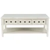 Kirkland's Home Distressed Cream Wood 3-Drawer Coffee Table- Coffee Tables