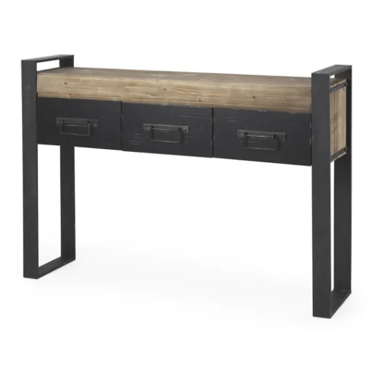 Kirkland's Home Distressed Farmhouse 3-Drawer Console Table- Console Tables