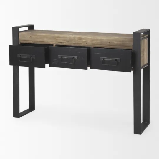 Kirkland's Home Distressed Farmhouse 3-Drawer Console Table- Console Tables