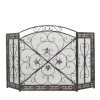 Kirkland's Home Distressed Fleur De Lis Three-Panel Fire Screen- Fireplace Accessories