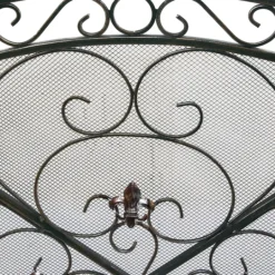 Kirkland's Home Distressed Fleur De Lis Three-Panel Fire Screen- Fireplace Accessories