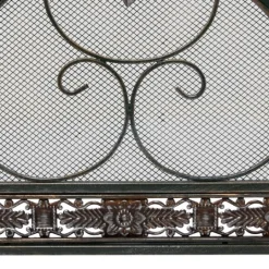 Kirkland's Home Distressed Fleur De Lis Three-Panel Fire Screen- Fireplace Accessories