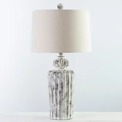 Kirkland's Home Distressed Fluted Tuscany Table Lamp- Table Lamps