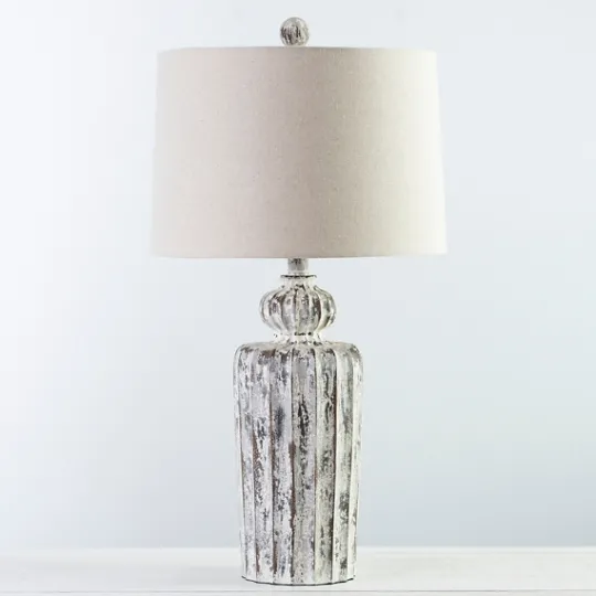 Kirkland's Home Distressed Fluted Tuscany Table Lamp- Table Lamps