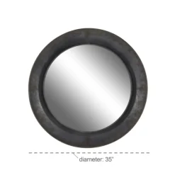 Kirkland's Home Distressed Galvanized Curved Framed Mirror- Framed Mirrors