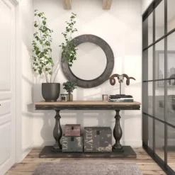 Kirkland's Home Distressed Galvanized Curved Framed Mirror- Framed Mirrors