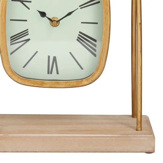 Kirkland's Home Distressed Gold Frame Square Tabletop Clock- Decorative Accents