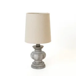 Kirkland's Home Distressed Gray Baluster Mini Table Lamp- Table Lamps