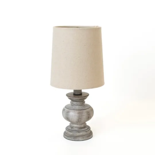 Kirkland's Home Distressed Gray Baluster Mini Table Lamp- Table Lamps