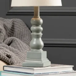 Kirkland's Home Distressed Gray Candlestick Table Lamp- Table Lamps