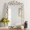 Kirkland's Home Distressed Gray Carved Ornate Scroll Mirror- Decorative Mirrors