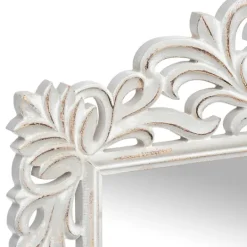 Kirkland's Home Distressed Gray Carved Ornate Scroll Mirror- Decorative Mirrors