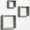 Kirkland's Home Distressed Gray Floating Box Shelves, Set Of 3- Shelves