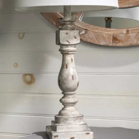 Kirkland's Home Distressed Gray Table Lamp- Table Lamps
